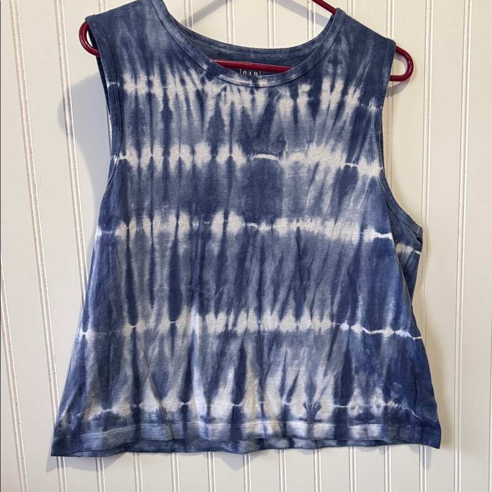Gap large tall Navy Tie-Dye Muscle Tee